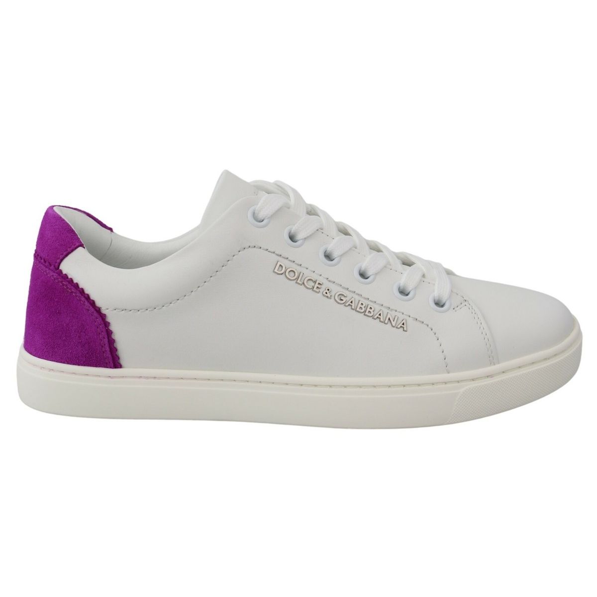 Dolce & Gabbana White Suede Low Top Sneakers