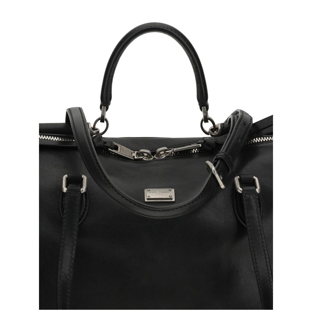 Sac à bandoulière Dolce & Gabbana en cuir de veau noir Bos Taurus