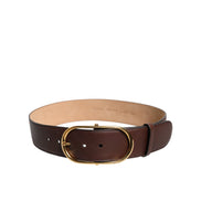 Ceinture classique en cuir marron avec boucle ovale en métal Dolce & Gabbana