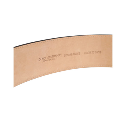 Ceinture classique en cuir marron avec boucle ovale en métal Dolce & Gabbana