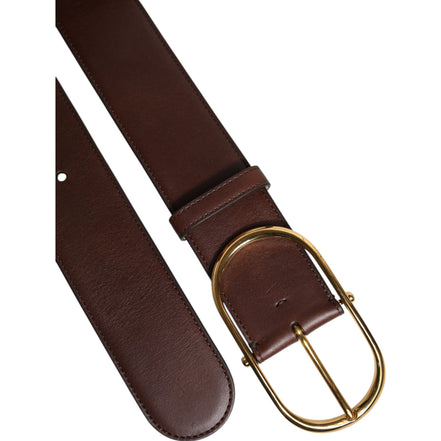 Ceinture classique en cuir marron avec boucle ovale en métal Dolce & Gabbana