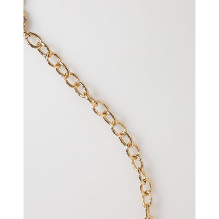 Collana girocollo Dolce & Gabbana con ciondolo a orologio in cristallo dorato