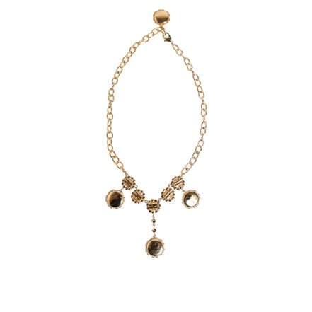 Collana girocollo Dolce & Gabbana con ciondolo a orologio in cristallo dorato