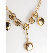 Collana girocollo Dolce & Gabbana con ciondolo a orologio in cristallo dorato