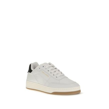 Saint Laurent White Calf Leather Low Top Sneakers
