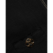 Dolce & Gabbana Black Cotton Full Zip Cropped Coat Jacket