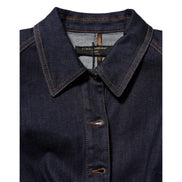 Dolce & Gabbana Giacca di Jeans Blu Scuro in Cotone con Colletto