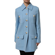 Giacca trench abbottonata blu Dolce & Gabbana