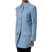 Giacca trench abbottonata blu Dolce & Gabbana
