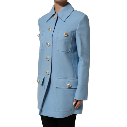 Giacca trench abbottonata blu Dolce & Gabbana