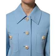 Giacca trench abbottonata blu Dolce & Gabbana