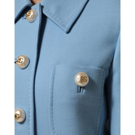 Giacca trench abbottonata blu Dolce & Gabbana