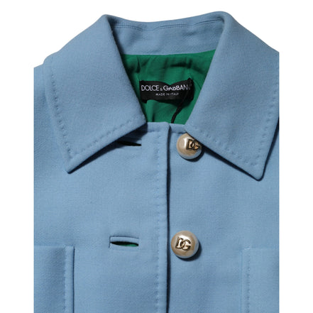 Giacca trench abbottonata blu Dolce & Gabbana