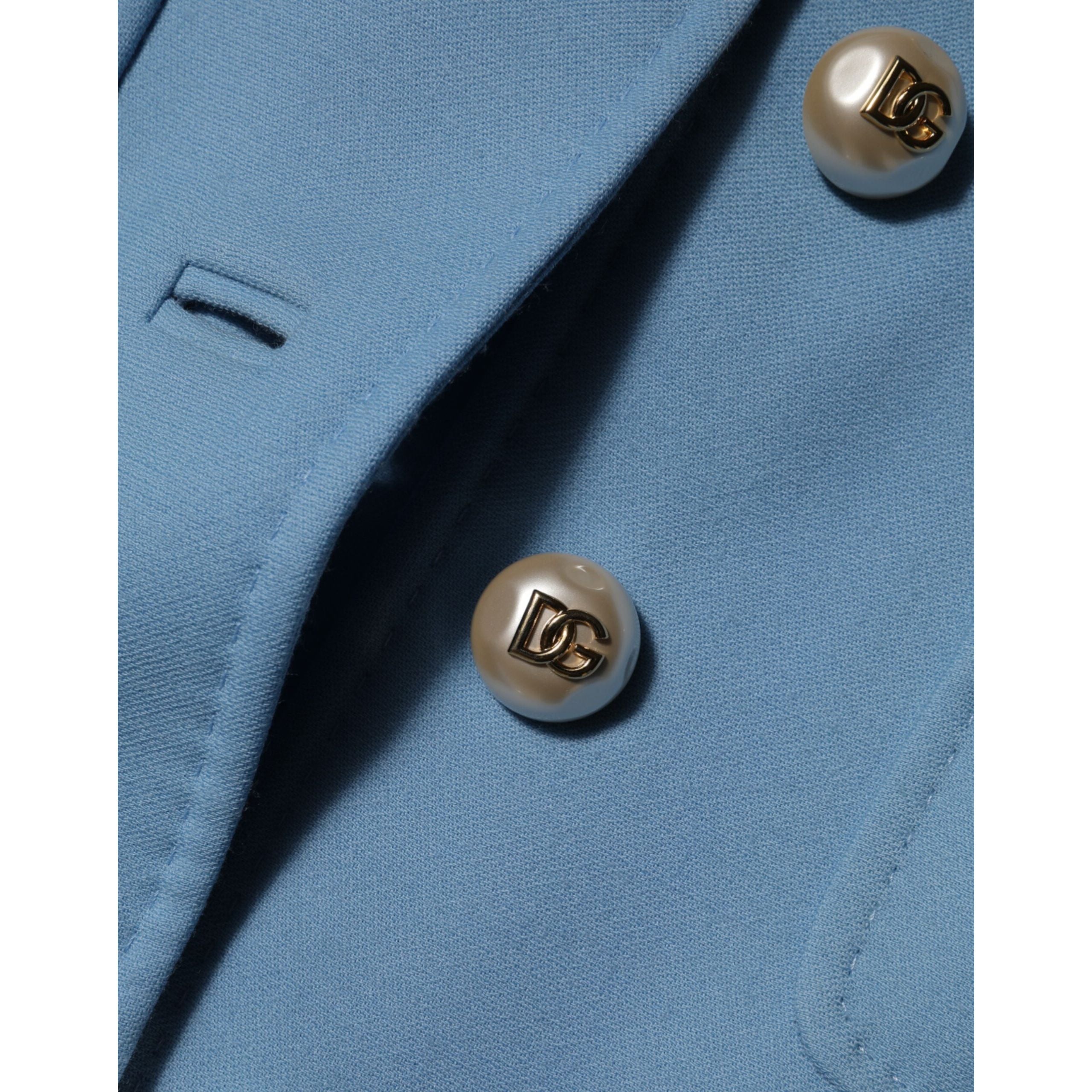 Giacca trench abbottonata blu Dolce & Gabbana