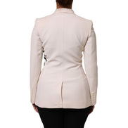 Veste beige brodée à boutonnage simple Dolce & Gabbana