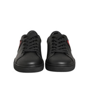Baskets Dolce & Gabbana en cuir noir avec cœur en cristal