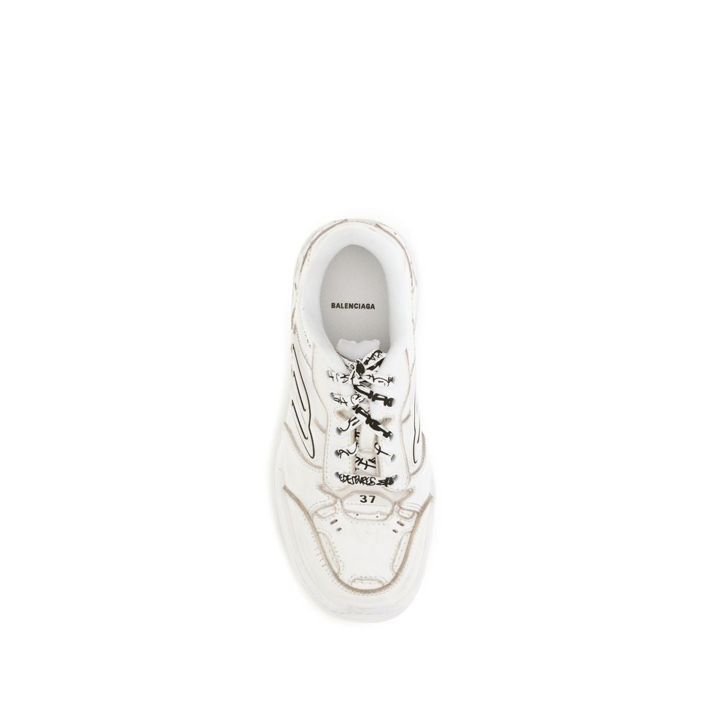 Baskets de sport Balenciaga Bos Taurus en cuir de veau blanc