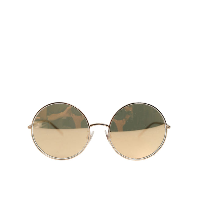 Occhiali da sole Dolce & Gabbana con lenti rotonde in metallo dorato