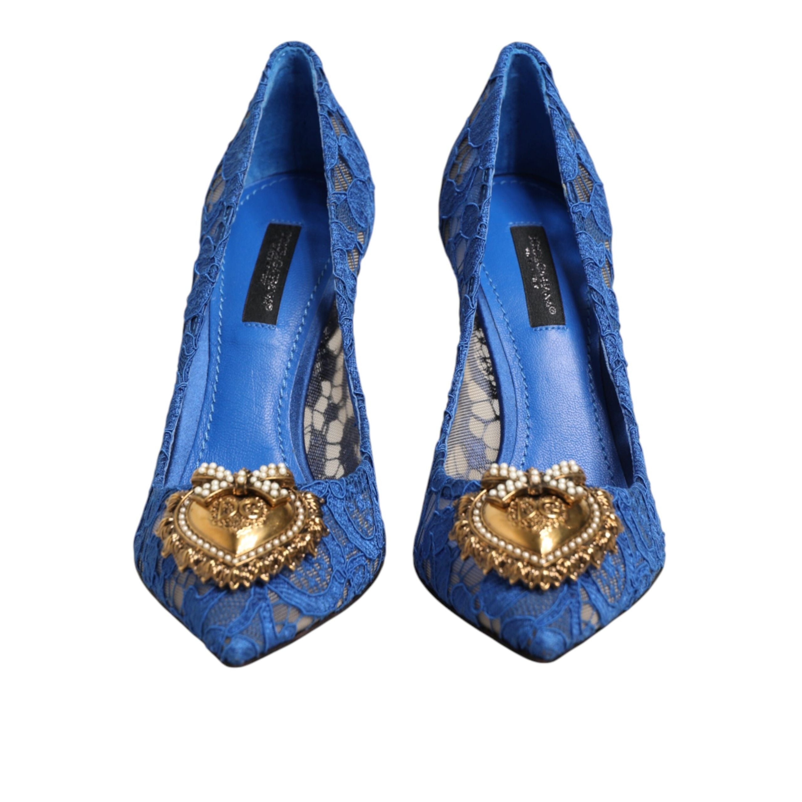 Dolce & Gabbana Décolleté DEVOTION in Pizzo Taormina Blu