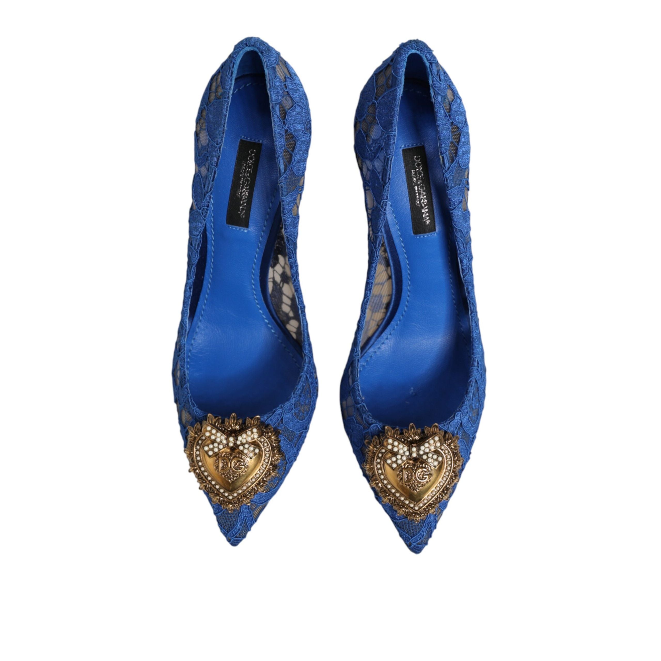 Dolce & Gabbana Décolleté DEVOTION in Pizzo Taormina Blu
