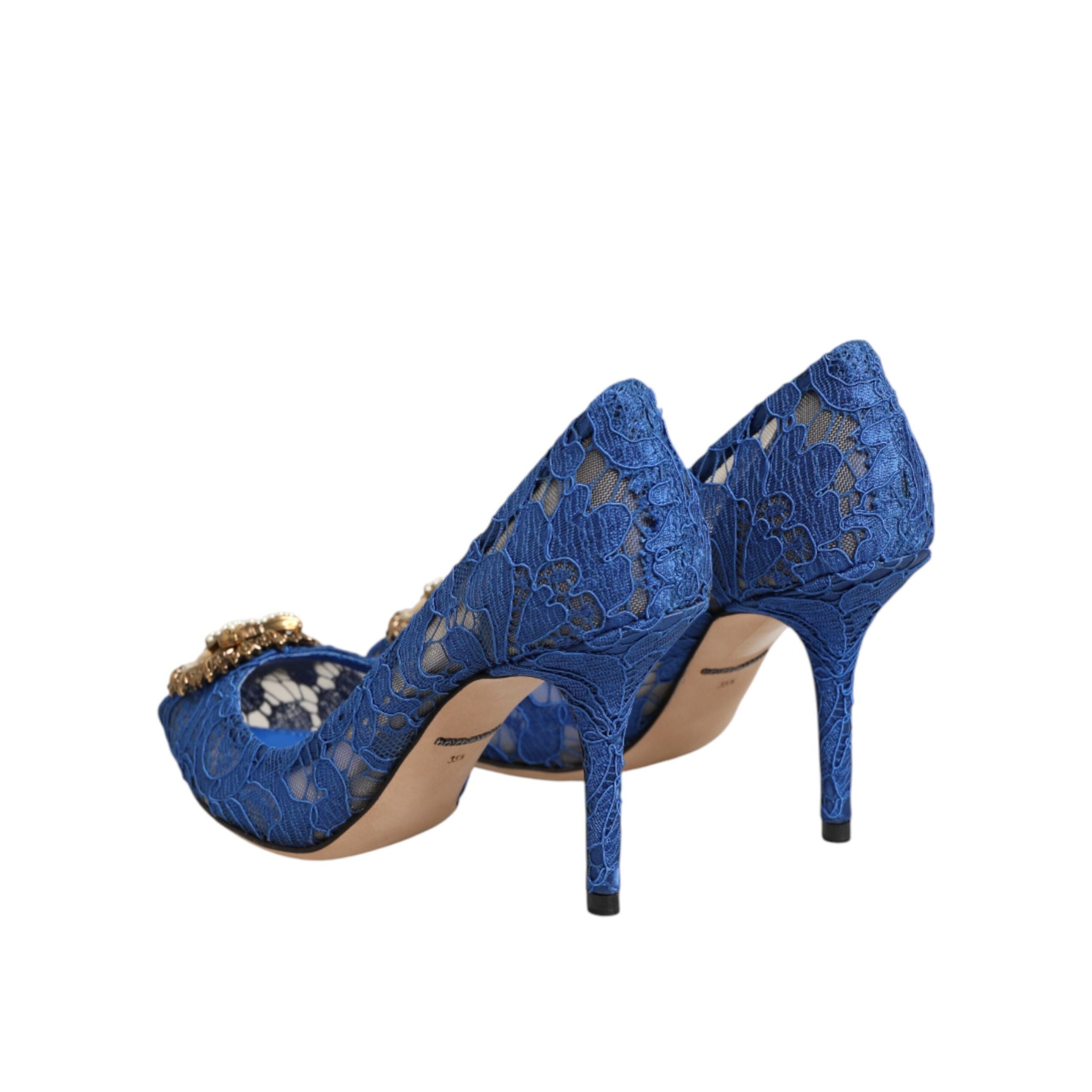 Dolce & Gabbana Décolleté DEVOTION in Pizzo Taormina Blu