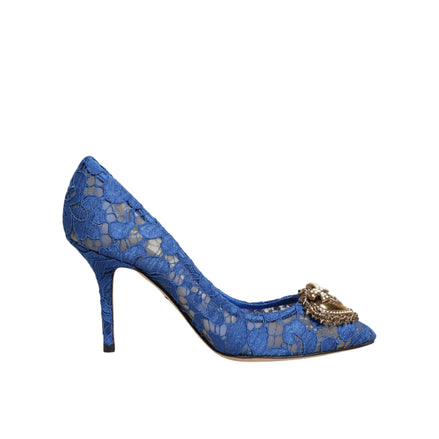 Dolce & Gabbana Blue Taormina Lace Devotion Pumps