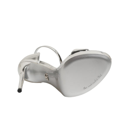 Dolce & Gabbana Silver Keira Leather Platform Sandals