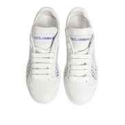 Dolce & Gabbana White Mesh Inserts Low Top Sneakers