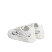 Dolce & Gabbana White Mesh Inserts Low Top Sneakers