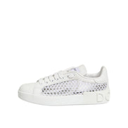 Dolce & Gabbana White Mesh Inserts Low Top Sneakers