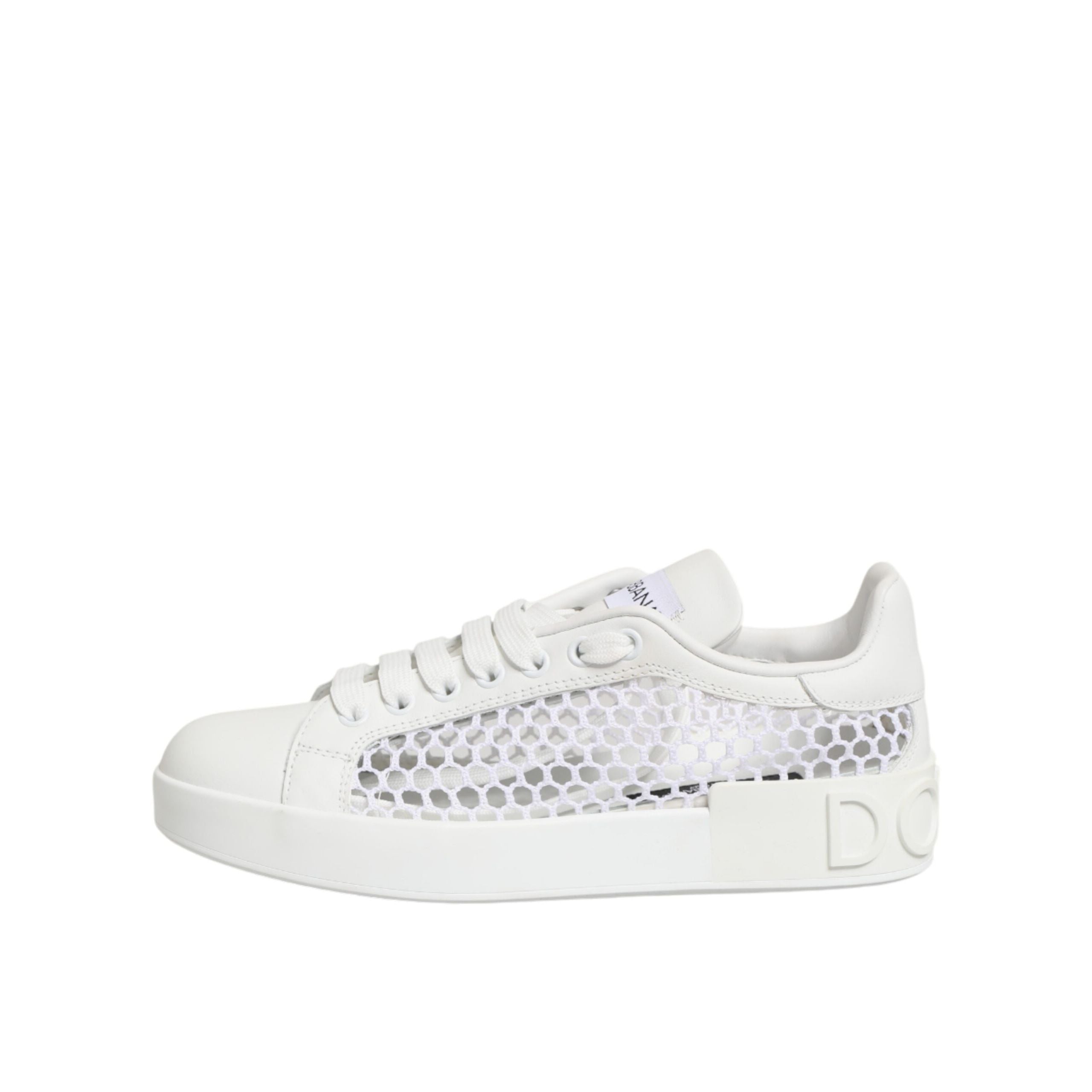 Dolce & Gabbana White Mesh Inserts Low Top Sneakers