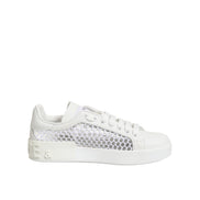 Dolce & Gabbana White Mesh Inserts Low Top Sneakers