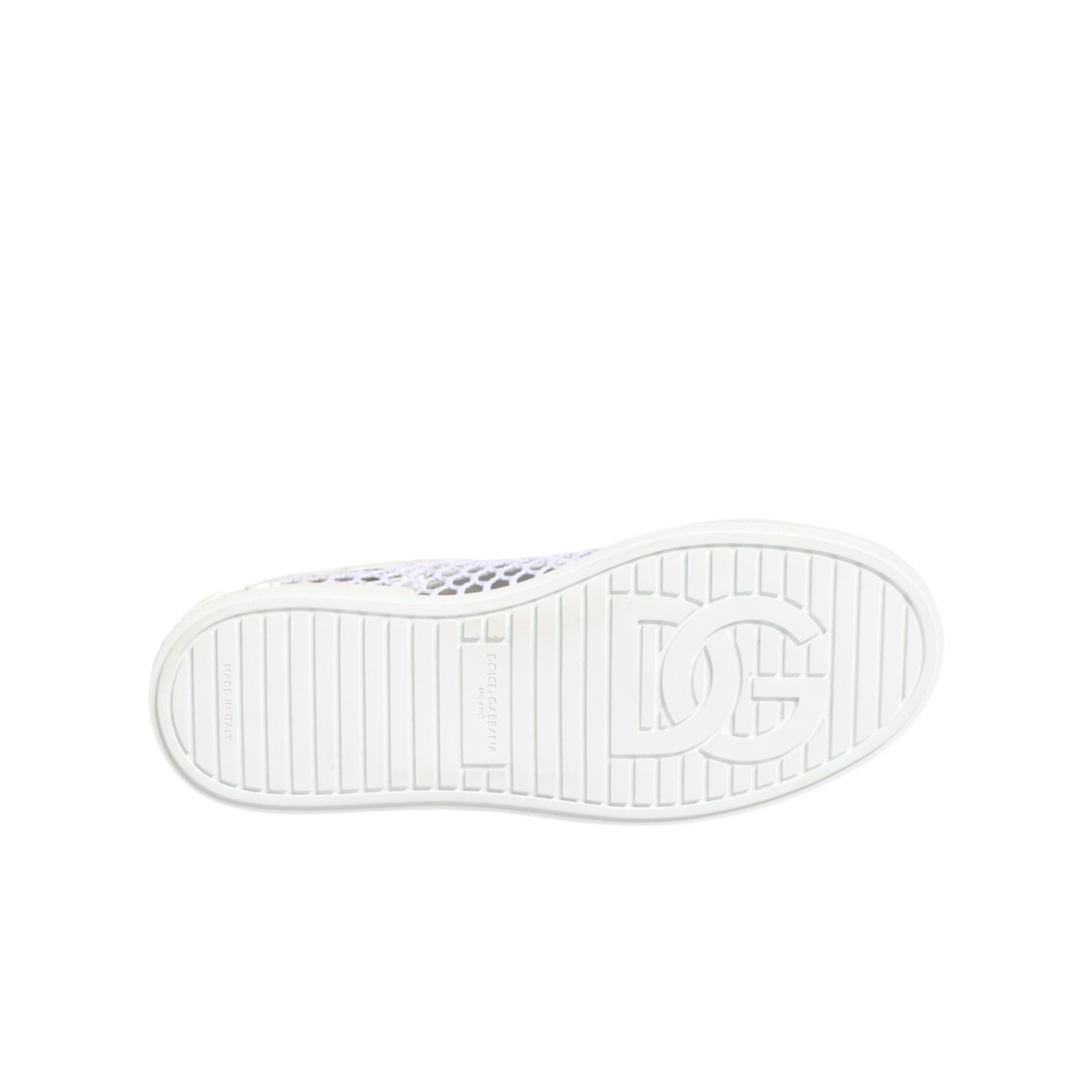 Dolce & Gabbana White Mesh Inserts Low Top Sneakers