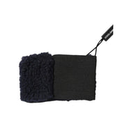 Dolce & Gabbana Black Wool Knitted Sweatbands Wristband