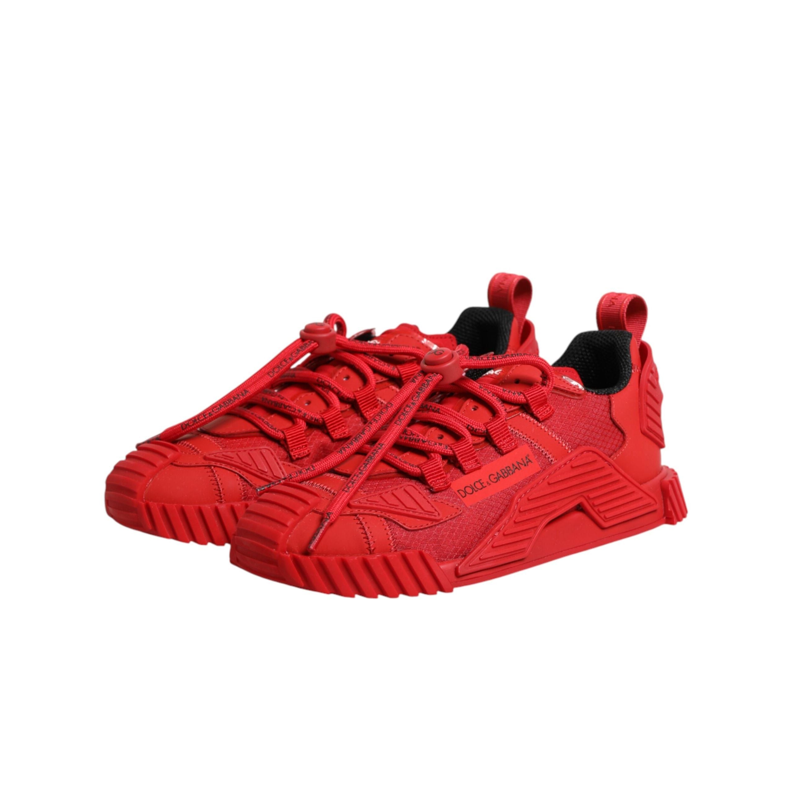 Dolce & Gabbana Red Logo Lace Low Top NS1 Sneakers