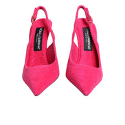 Dolce & Gabbana Scarpe Slingback Rosa in Camoscio con Tacco Alto