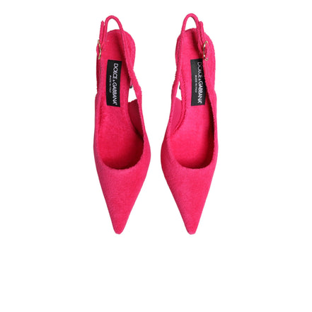 Dolce & Gabbana Scarpe Slingback Rosa in Camoscio con Tacco Alto