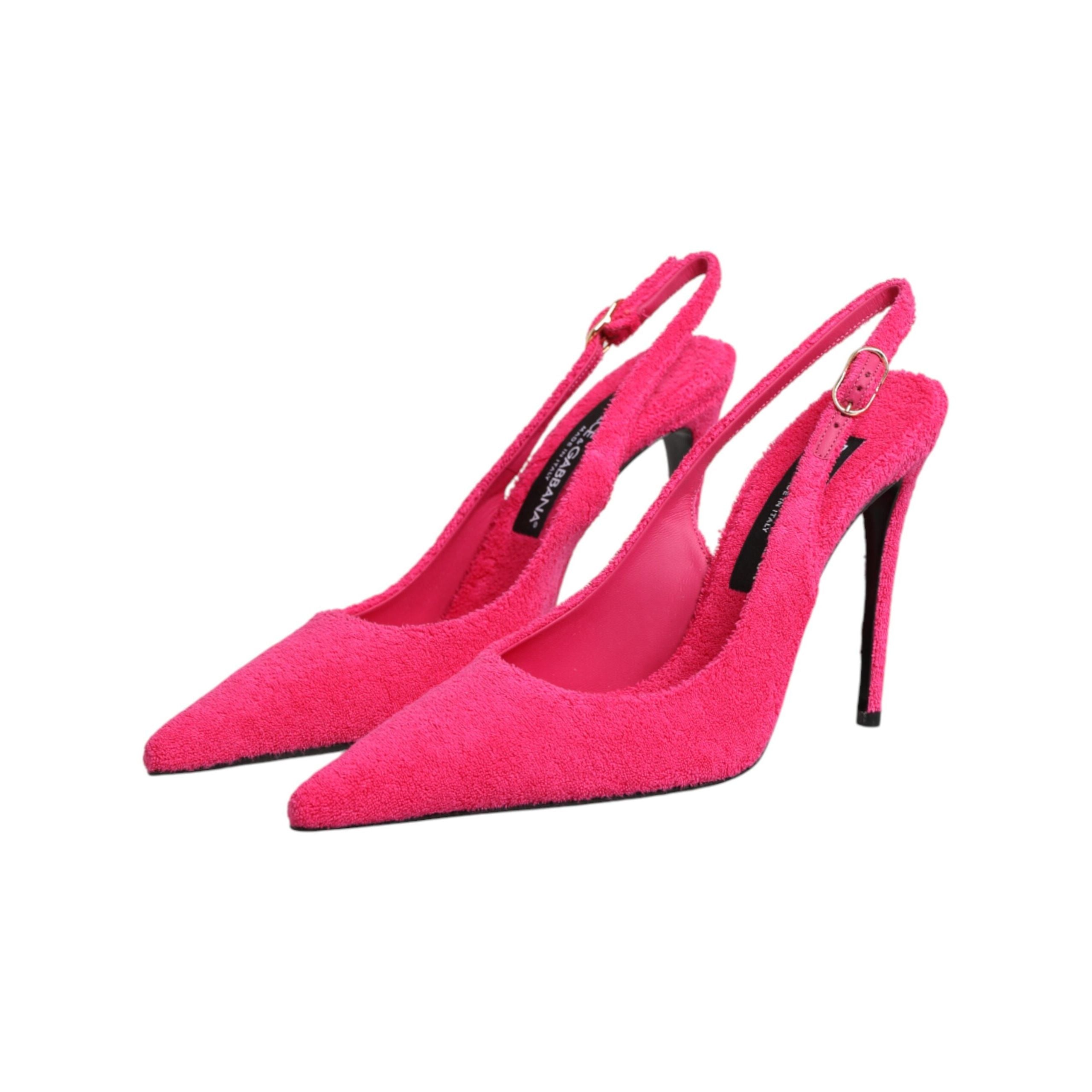 Dolce & Gabbana Scarpe Slingback Rosa in Camoscio con Tacco Alto