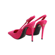 Dolce & Gabbana Scarpe Slingback Rosa in Camoscio con Tacco Alto