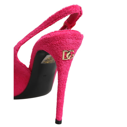 Dolce & Gabbana Scarpe Slingback Rosa in Camoscio con Tacco Alto