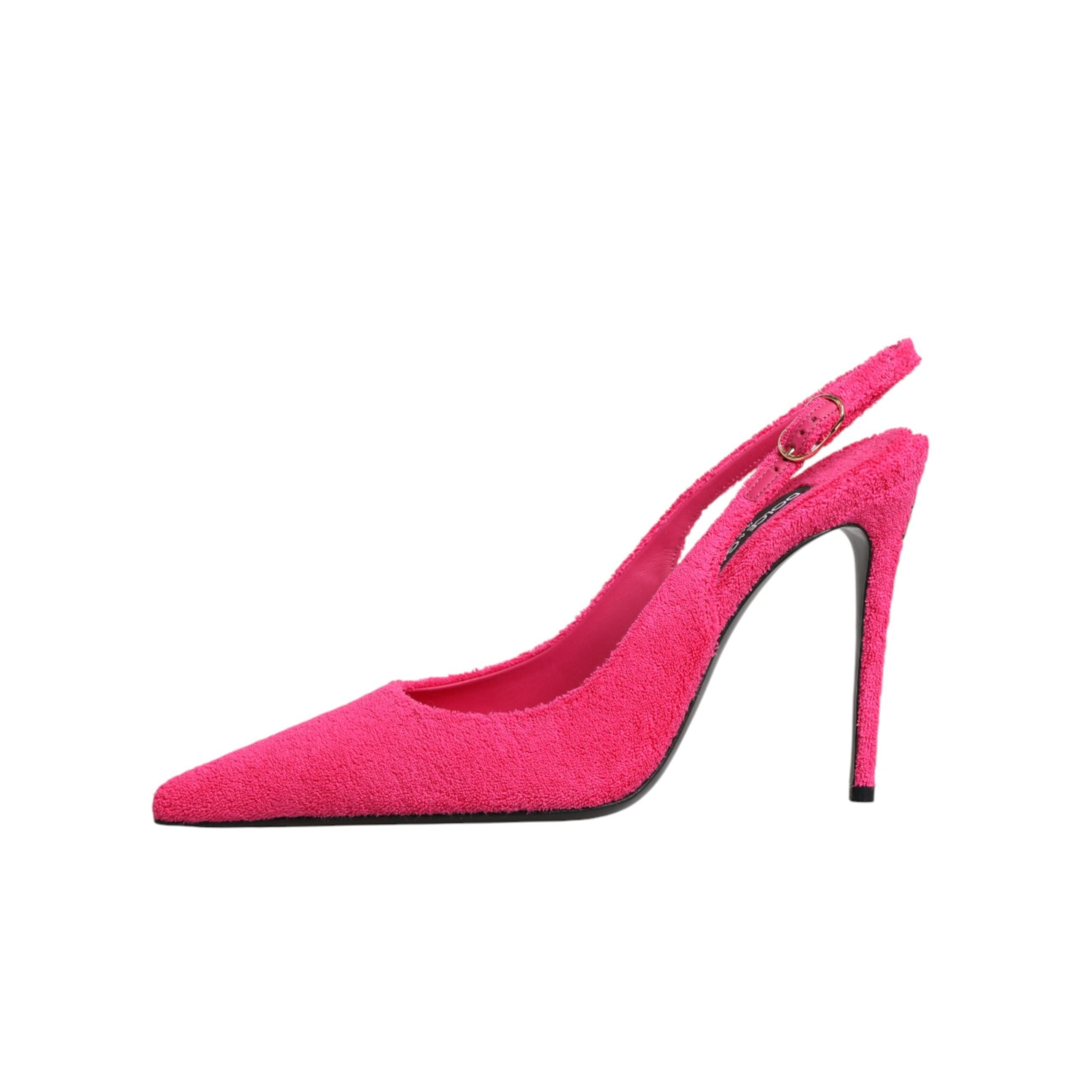Dolce & Gabbana Scarpe Slingback Rosa in Camoscio con Tacco Alto