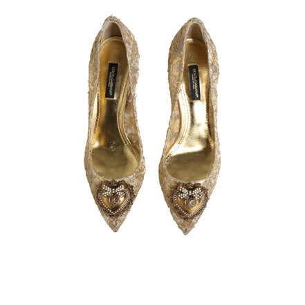 Scarpe Décolleté Dolce & Gabbana in Pizzo Taormina Oro DEVOTION