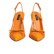 Dolce & Gabbana Décolleté Slingback Arancioni in Pelle e Rete