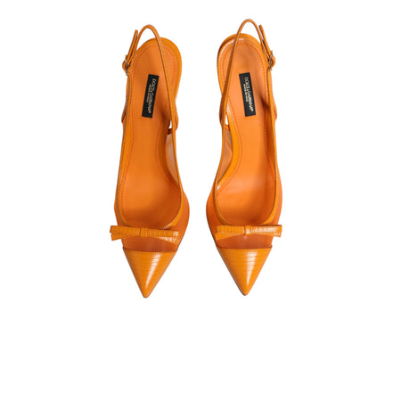Dolce & Gabbana Décolleté Slingback Arancioni in Pelle e Rete