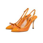 Dolce & Gabbana Décolleté Slingback Arancioni in Pelle e Rete