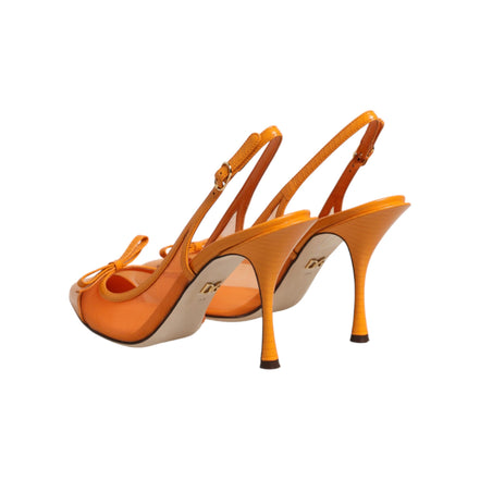 Dolce & Gabbana Décolleté Slingback Arancioni in Pelle e Rete