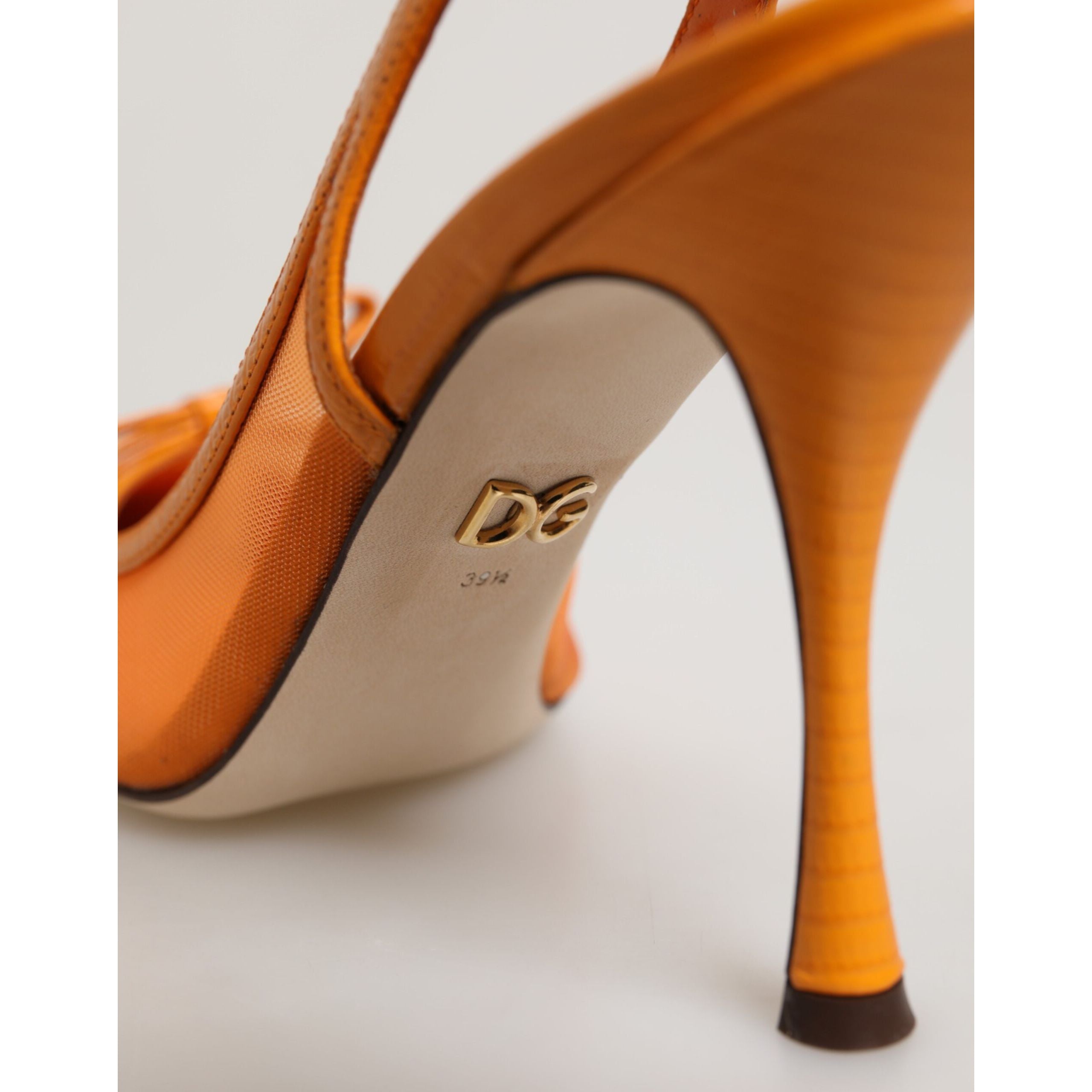 Dolce & Gabbana Décolleté Slingback Arancioni in Pelle e Rete