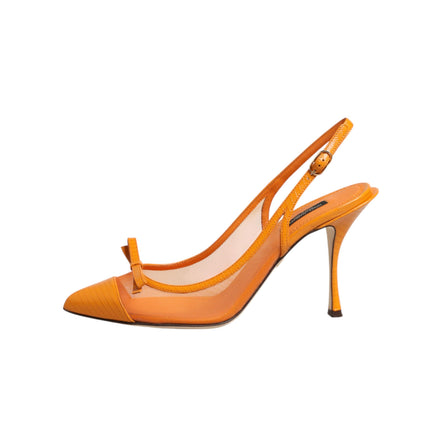 Dolce & Gabbana Décolleté Slingback Arancioni in Pelle e Rete
