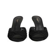 Chaussures à talons à enfiler Dolce & Gabbana brodées noires
