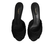 Chaussures à talons à enfiler Dolce & Gabbana brodées noires